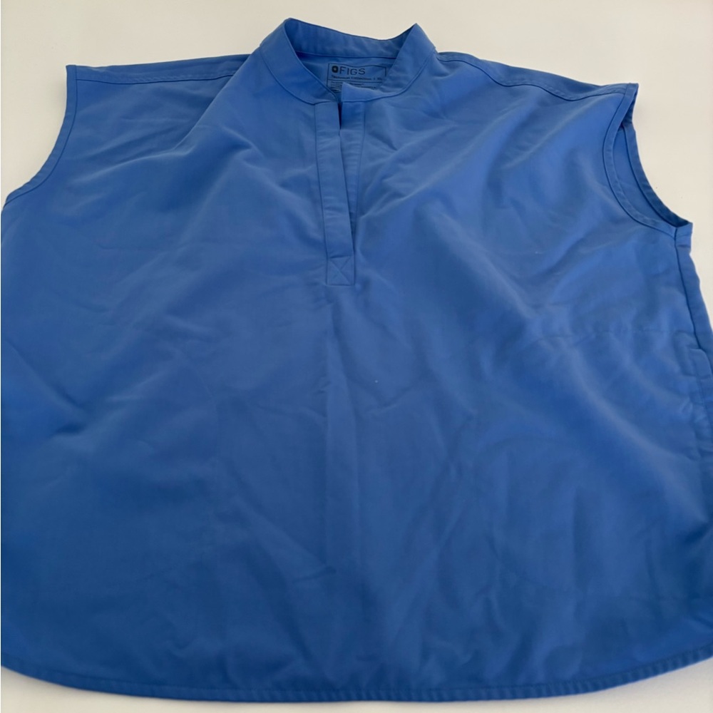 Figs Rafaela Blue Sleeveless Medical Top